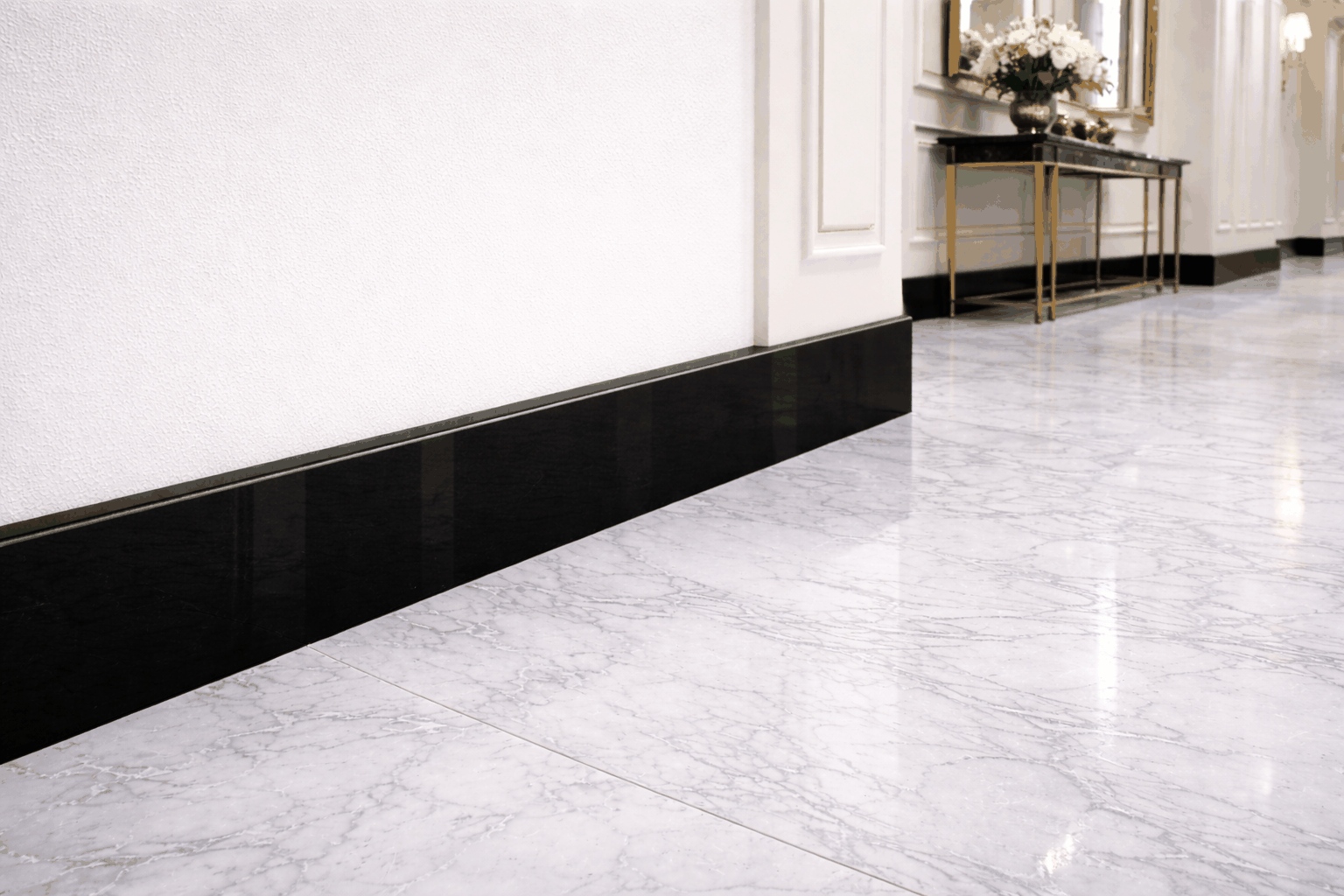 Absolute Black Granite Polished Stone Baseboard Molding