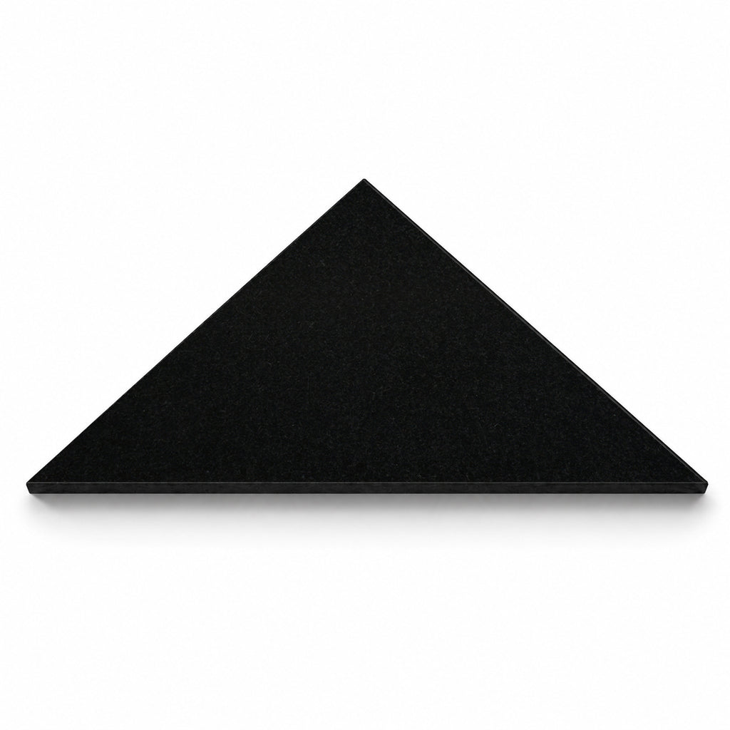 Absolute Black Granite Stone Triangle Corner Shower Seat Matte Finish