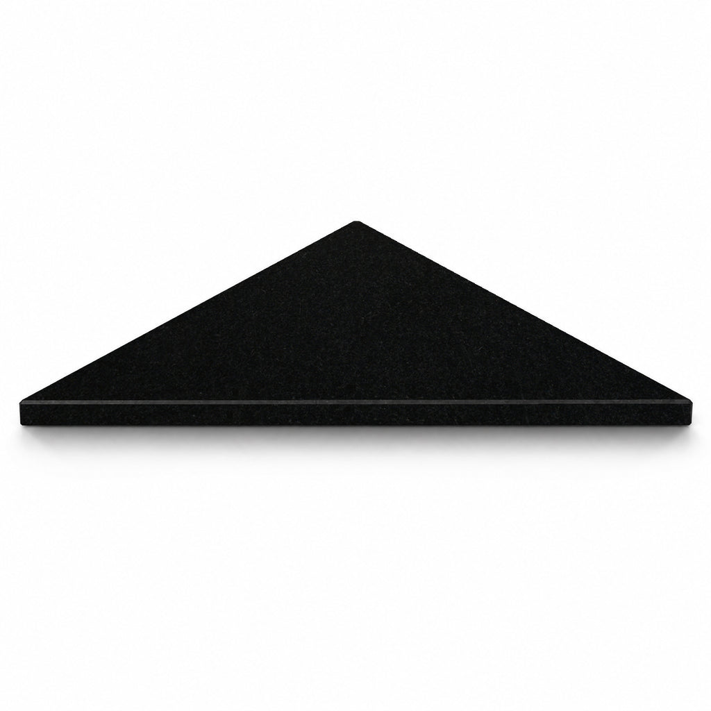 Absolute Black Granite Stone Triangle Corner Shower Seat Matte Finish