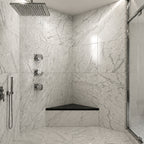 Absolute Black Granite Stone Triangle Corner Shower Seat Polished Finish