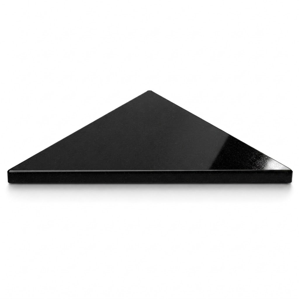 Absolute Black Granite Stone Triangle Corner Shower Seat Polished Finish