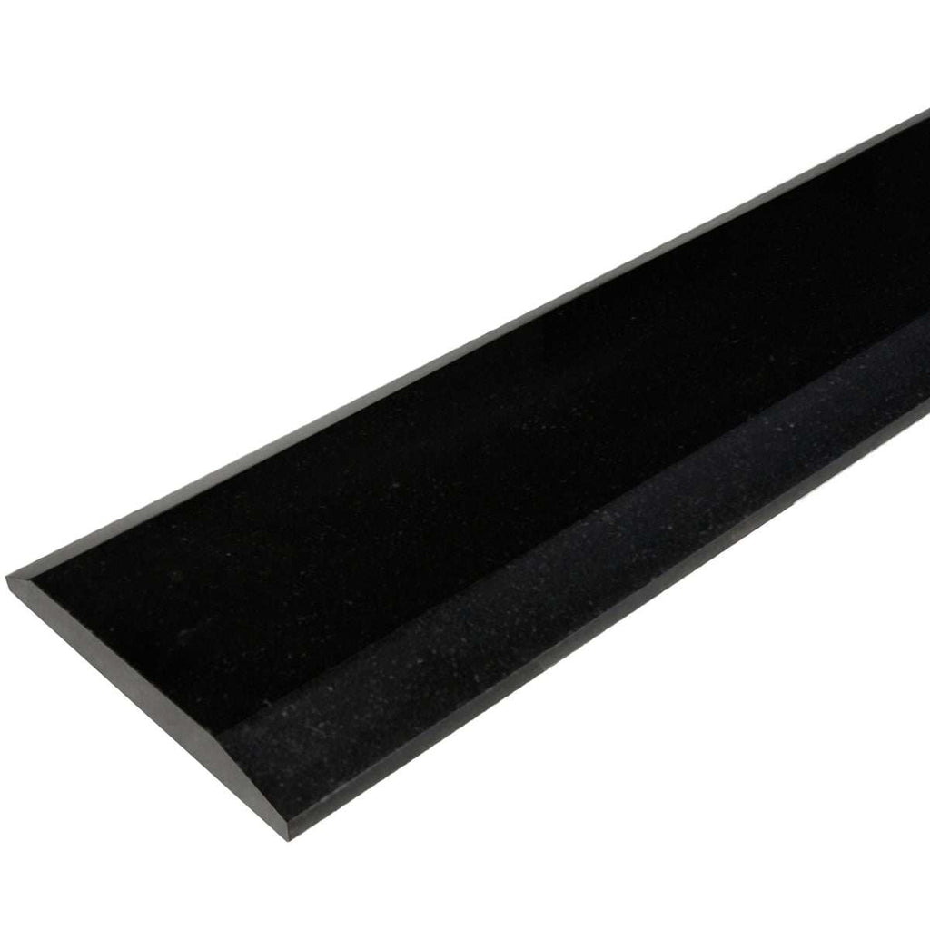 Absolute Black polished granite ADA saddle threshold with beveled edges