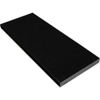 Polished Absolute Black Granite niche shelf with bevelled front edge and 3/4 inch thickness for shower storage