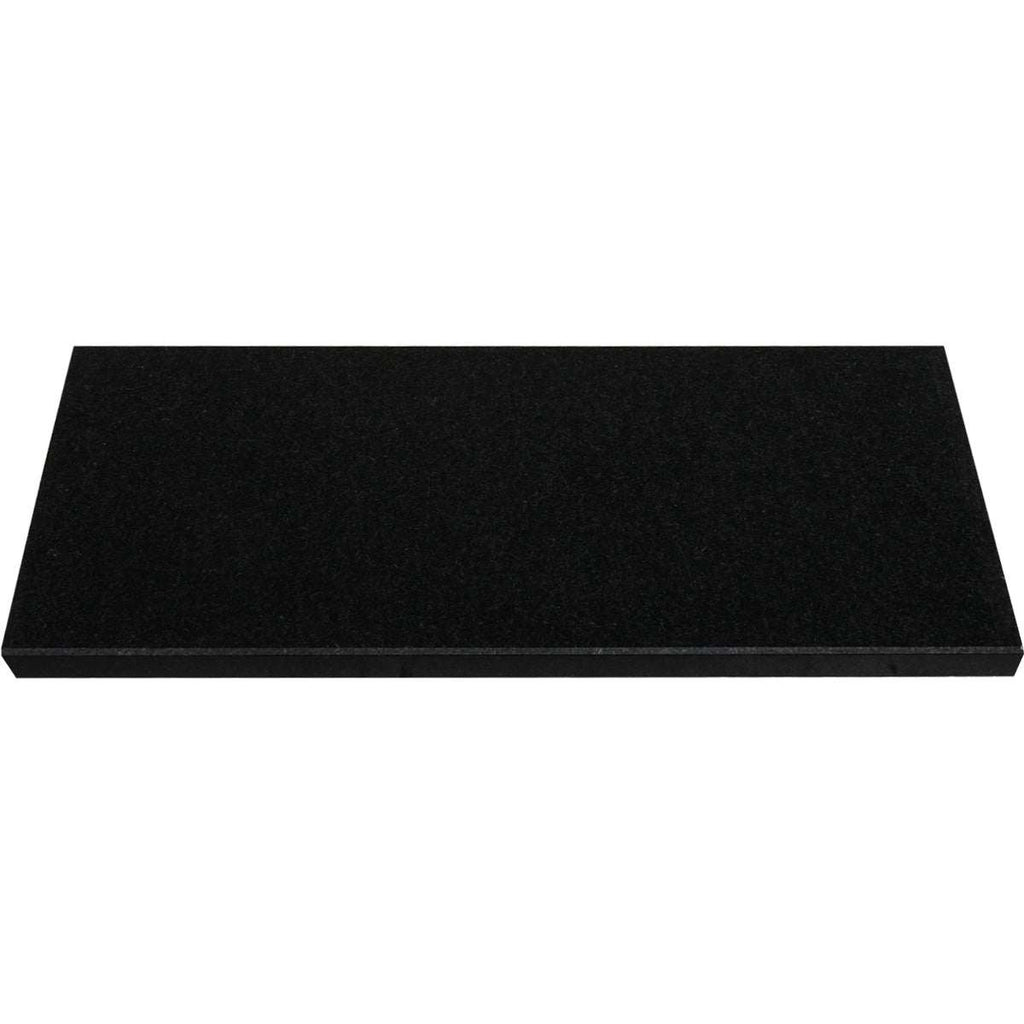 Absolute Black honed granite stone window sill with polished finish and eased bevel edge
