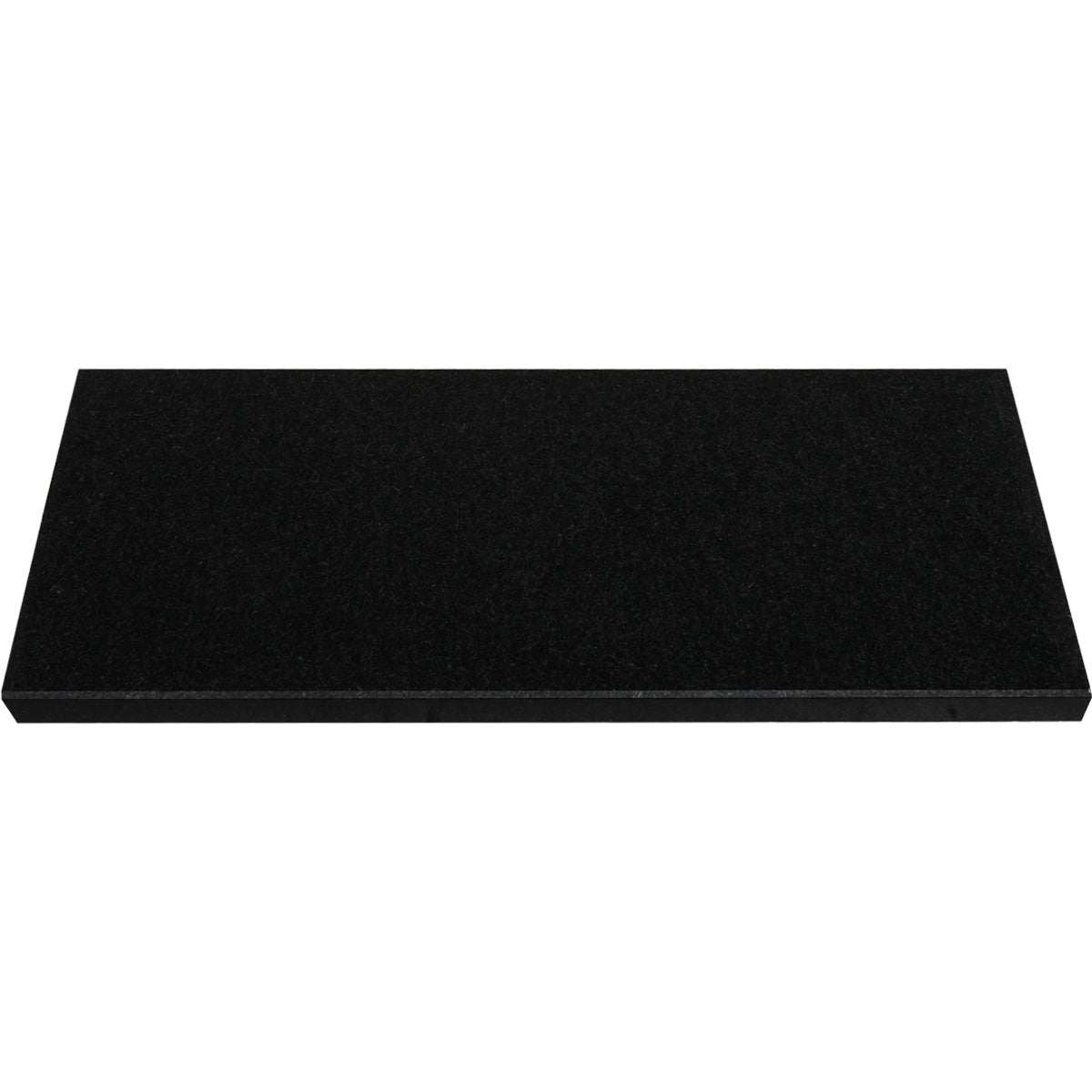 Absolute Black honed granite stone window sill with polished finish and eased bevel edge