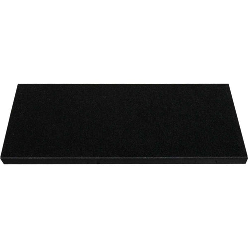 Absolute Black honed granite stone window sill with polished finish and eased bevel edge