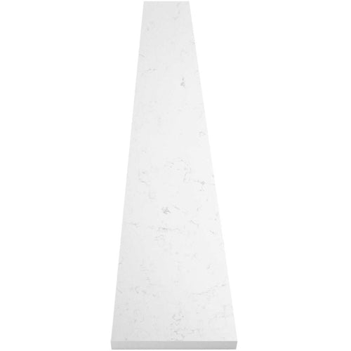 Bianco Carrara Stone white quartz saddle threshold with polished finish and gray veining