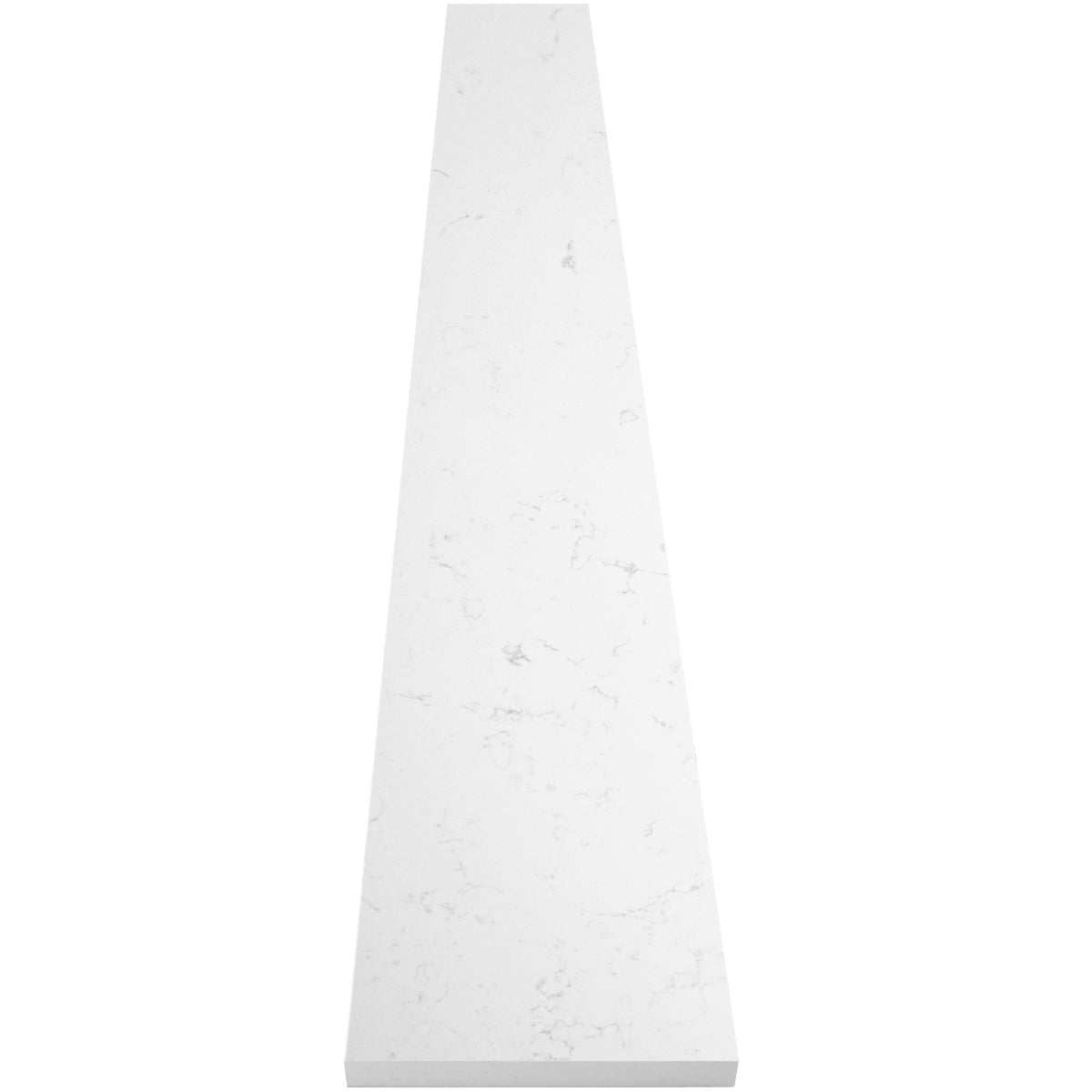 Bianco Carrara stone white quartz shower curb with polished finish and grey veining