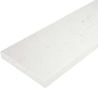 Bianco Carrara white quartz knee wall cap with polished finish and gray veining