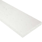 Bianco Carrara white quartz engineered stone knee wall cap with polished finish and gray veining
