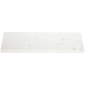 Bianco Carrara stone niche shelf with polished white quartz engineered surface and beveled edges for shower storage