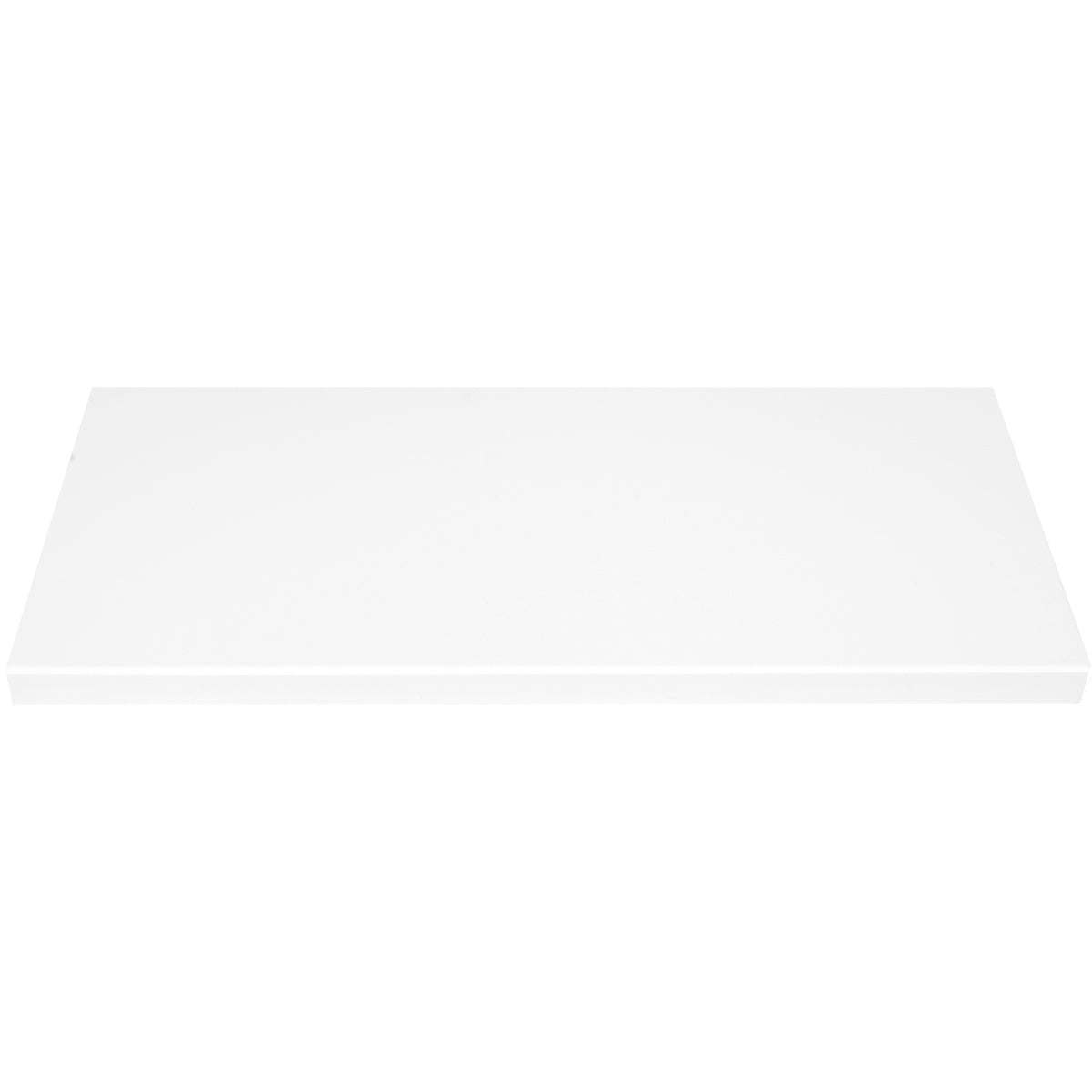 Bright white quartz engineered stone window sill with polished finish and eased bevel edge