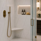 Calacatta White Stone Triangle Corner Shower Seat