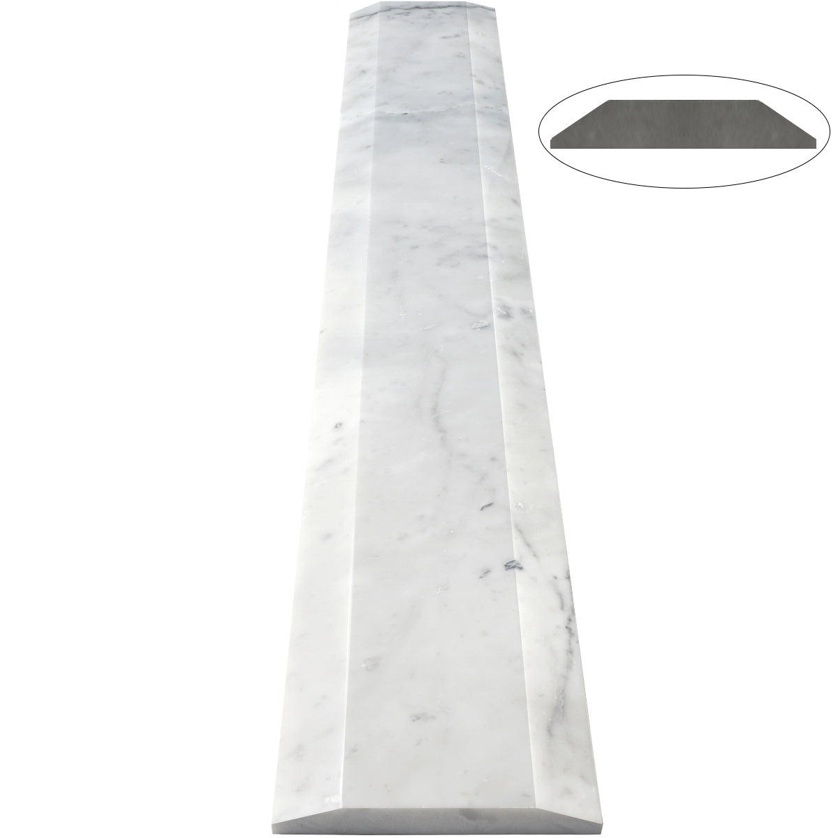 Carrara White Marble Stone ADA Saddle Threshold Double Side Hollywood