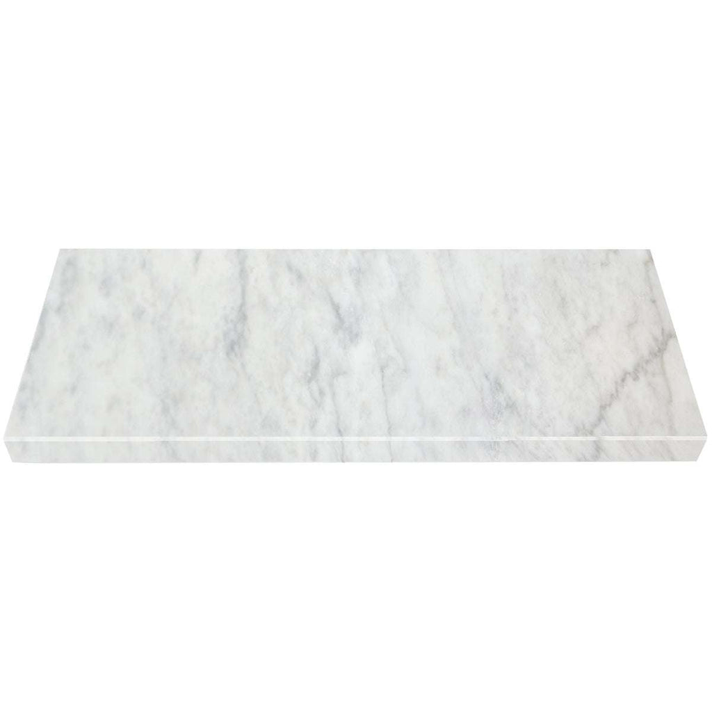 White Carrara marble stone window sill with polished finish and eased bevel edge