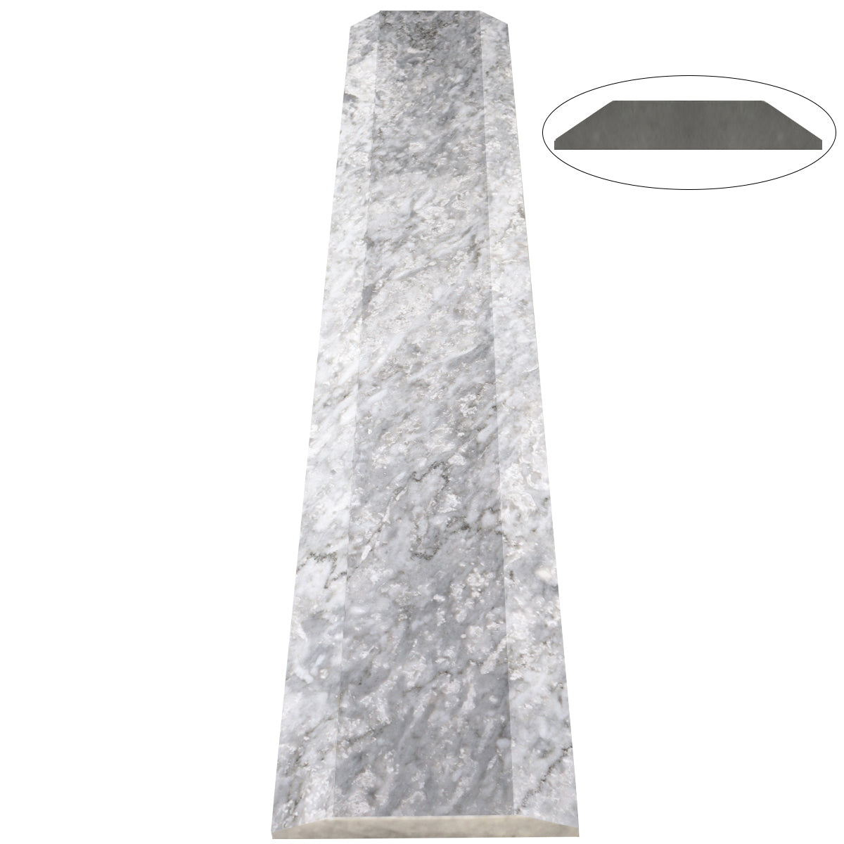 Chelsea Grey Marble Stone ADA Saddle Threshold Double Side Hollywood