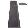 Dark grey quartz engineered stone single Hollywood saddle threshold with honed finish and beveled edge for smooth floor transition