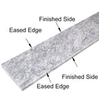 Chelsea Grey Marble Stone saddle threshold with polished grey marble finish and beveled edges