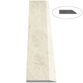 Madreperola Creamy Beige quartz stone saddle threshold with polished finish and single beveled edge for smooth floor transitions