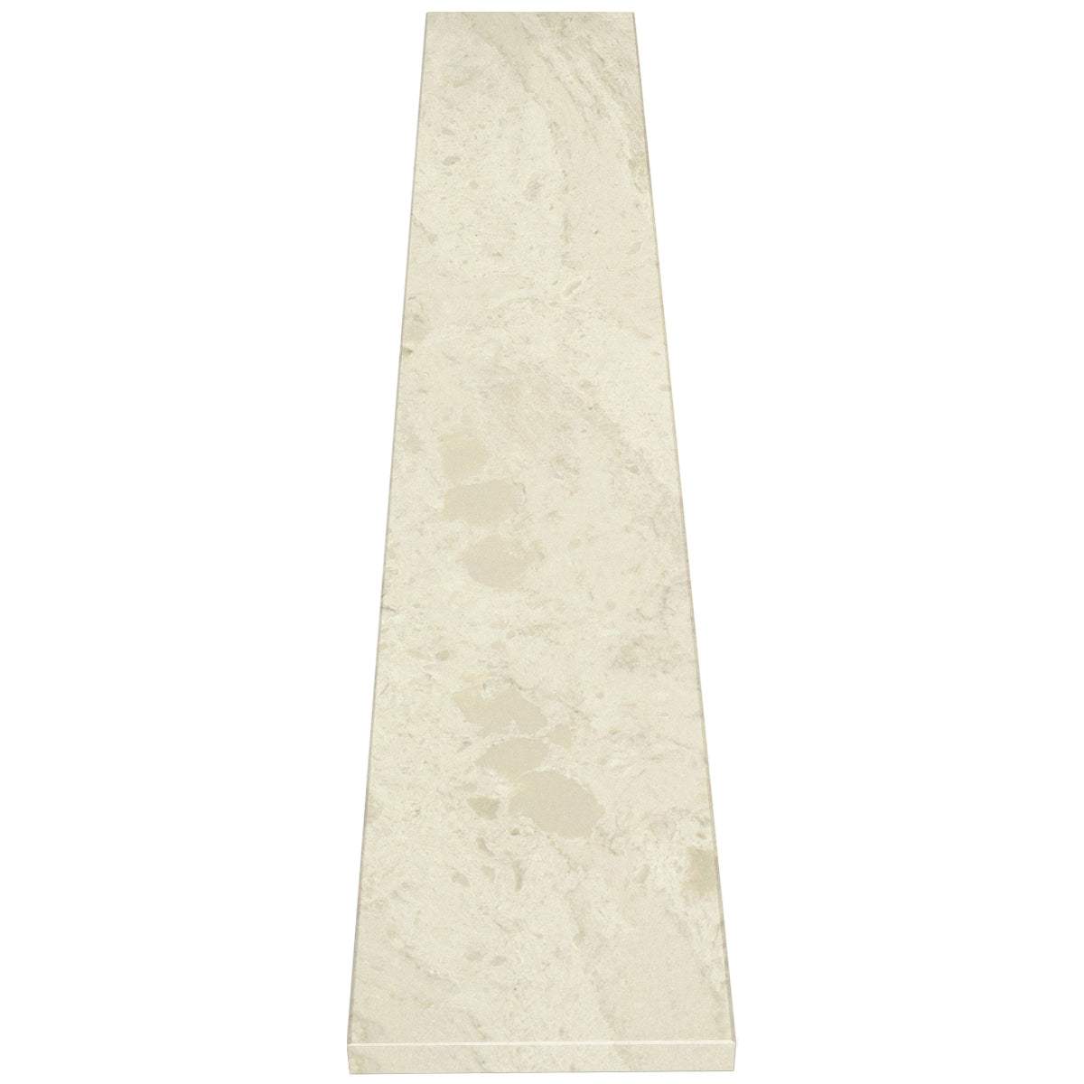 Madreperola Creamy Beige quartz engineered stone knee wall cap with polished and bevelled beige finish