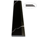 Nero Marquino Stone black quartz engineered saddle threshold with polished finish and beveled edge for floor transitions