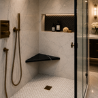 Nero Marquino Black Stone Triangle Corner Shower Seat
