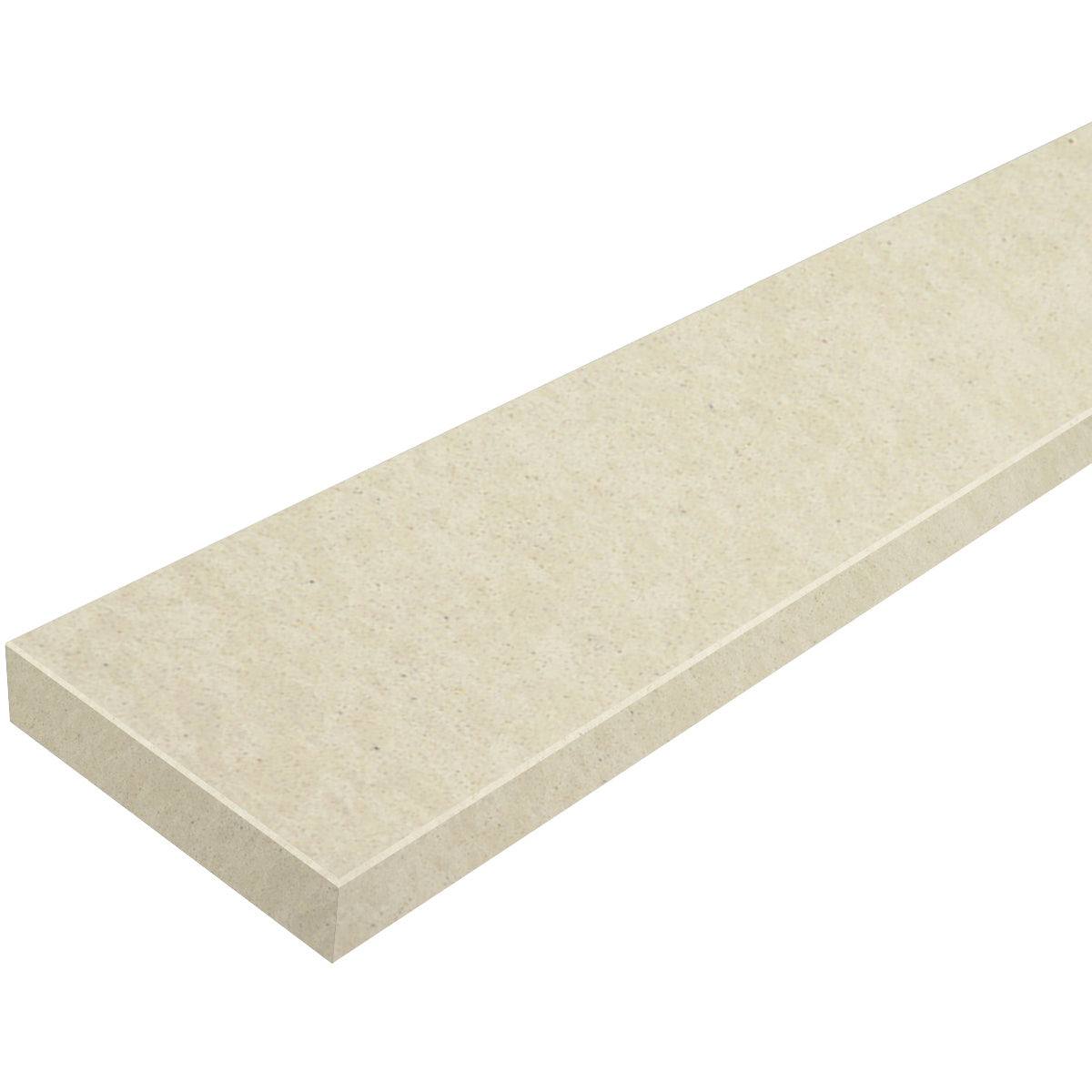 Pearl Marfil Stone beige quartz engineered knee wall cap with polished and bevelled finish