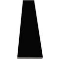 Black polished quartz black stone saddle threshold with beveled edges and 3/4 inch thickness