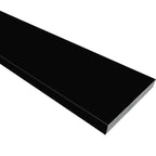 Black Stone Saddle Threshold made of polished quartz engineered stone, 3/4 inch thick, designed for flooring transitions