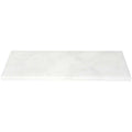 White Carrara marble stone niche shelf with polished top and beveled edge