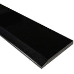 Absolute Black Polished granite saddle threshold with beveled edge for smooth floor transitions