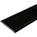 Absolute Black Polished granite saddle threshold with beveled edge for smooth flooring transitions