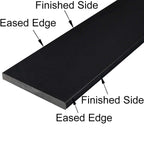Polished Absolute Black Granite shower curb with bevelled edges and 3/4 inch thickness for sleek bathroom design