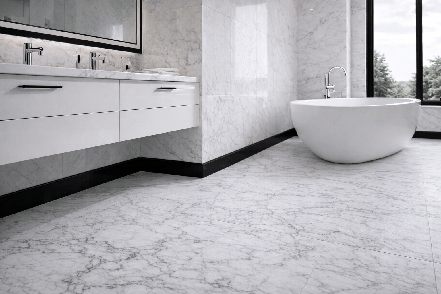 Absolute Black Granite Honed Matte Stone Baseboard Molding