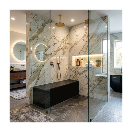 Absolute Black Granite Polished Stone Shower Bench Seat