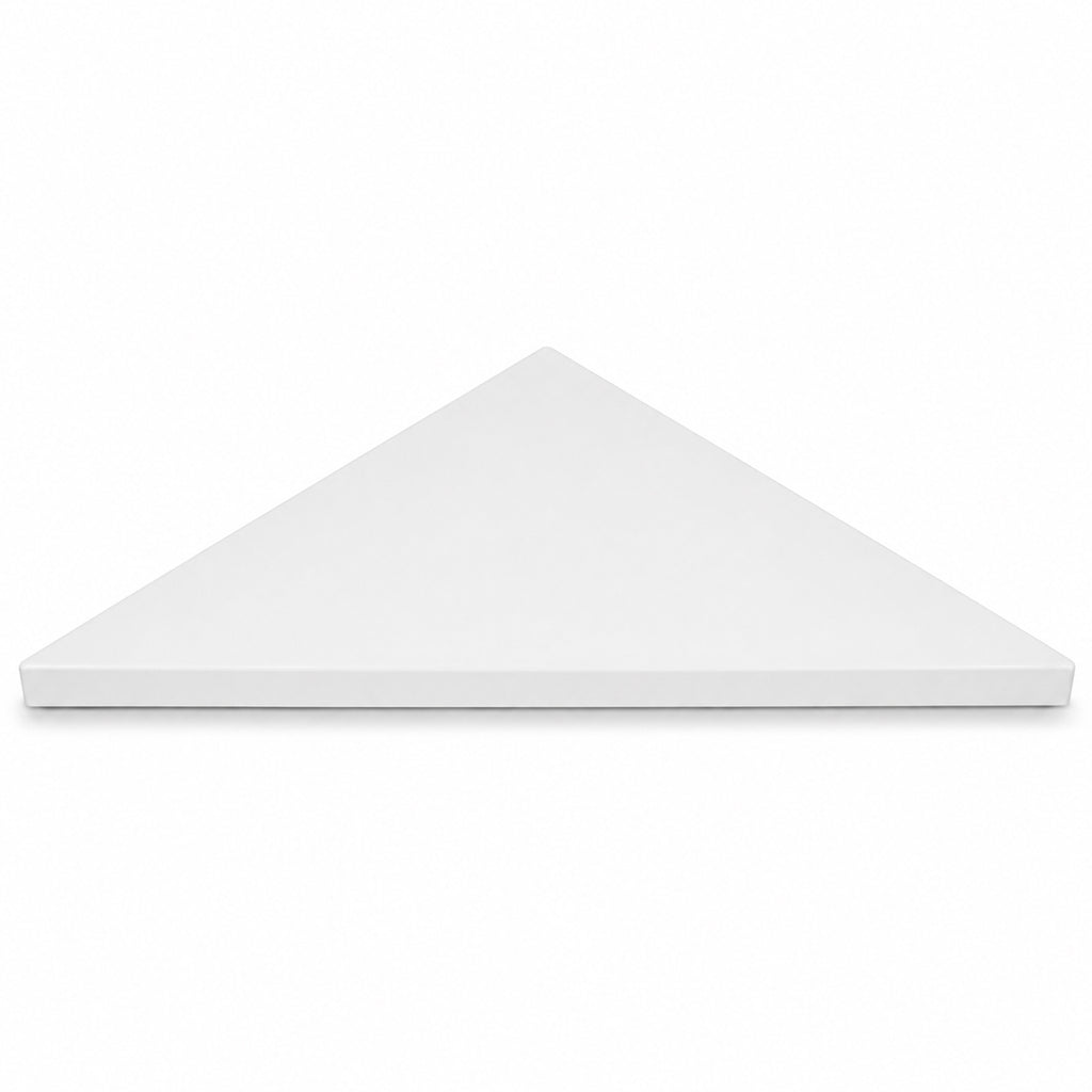 Bright White Stone Triangle Corner Shower Seat