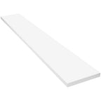 Bright white quartz engineered stone saddle threshold with polished finish and beveled edges