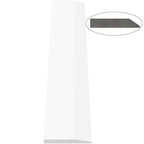 Bright white quartz engineered stone saddle threshold with polished finish and beveled edge for smooth floor transitions