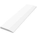 Bright white polished quartz engineered stone saddle threshold with beveled edge for smooth flooring transition