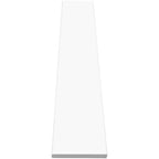 Bright white quartz engineered stone saddle threshold with polished finish and beveled edges