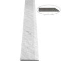 Carrara White Marble Saddle Threshold with polished finish and beveled edge for smooth floor transitions