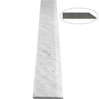 Carrara White Marble Saddle Threshold with polished finish and beveled edge for smooth floor transitions