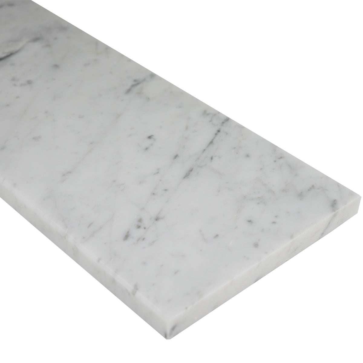 Carrara white marble shower curb polished natural stone threshold for water containment