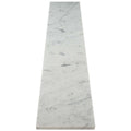 Carrara White Marble stone saddle threshold with polished finish and bevelled edges for flooring transitions
