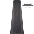 Dark grey stone quartz ADA saddle threshold with honed finish and beveled edges for floor transition