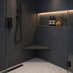 Dark Grey Stone Triangle Corner Shower Seat