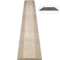 Ivory light travertine stone ADA saddle threshold with honed finish and beveled edges in beige color