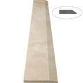 Ivory Light Travertine polished saddle threshold with single beveled edge in beige natural stone