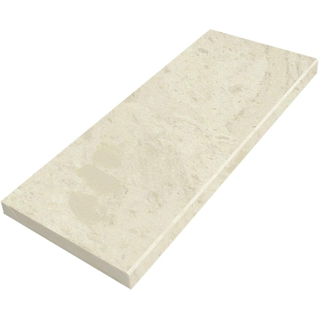 Madreperola creamy beige quartz stone window sill with polished finish and subtle fossil patterns