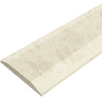 Madreperola Creamy Beige quartz saddle threshold with polished finish and beveled edges for ADA-compliant floor transitions